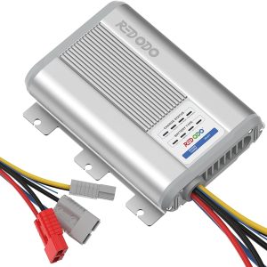 Redodo 12V 40A DC to DC Charger with MPPT, On-Board Charger for AGM, Gel, SLA, Lithium, Dual Input Battery Charger with LED Indicators&Anderson Connector, Using for RV, Camper, Van, Vehicle, Marine