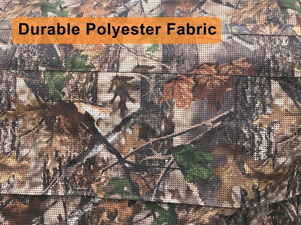 CROSS MARS Portable 2-3 Person 270 Degree See Through Hunting Blind Ground Camouflage Pop Up Hub Turkey Deer Blinds Tent - Image 8