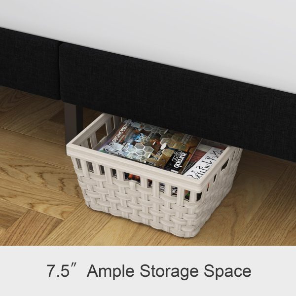 Molblly Full Bed Frame Upholstered Platform with Headboard and Strong Wooden Slats, Non-Slip and Noise-Free,No Box Spring Needed, Easy Assembly,Black - Image 5