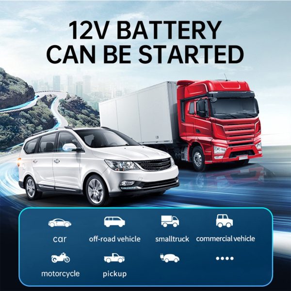 Ozmmyan Car Inflator Battery Jump 2-in-1 1000A Emergency Start Power Supply 12V Battery Pack Battery Booster Jump Box Portable Charger Jumper Cables LED Display Screen Car Accessories Clearance - Image 4