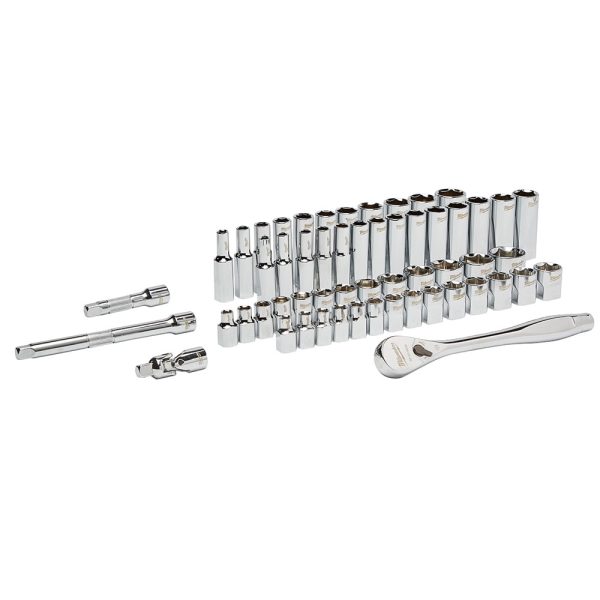Milwaukee 48-22-9008 3/8 in. Drive 56pc Ratchet & Socket Set (SAE & Metric) - Image 2