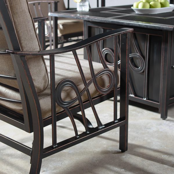 Aluminum Deep Seating Rocking Club Chairs in Antique Copper (set of 4) - Image 5