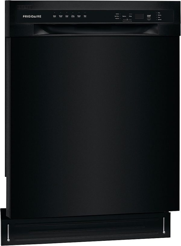 Frigidaire - 24" Compact Front Control Built-In Dishwasher with Stainless Steel Tub, 52 dBA - Black