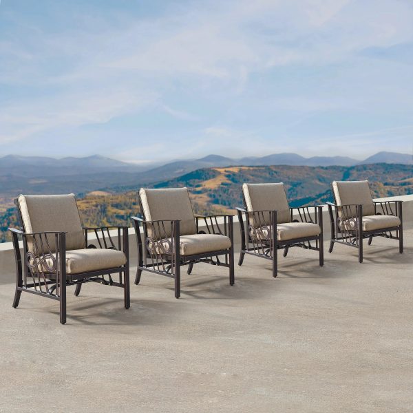 Aluminum Deep Seating Rocking Club Chairs in Antique Copper (set of 4) - Image 3