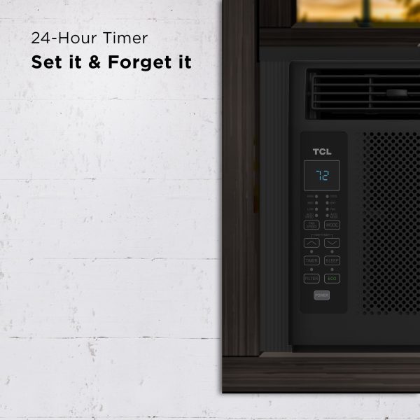 TCL 5，000 BTU Window Air Conditioner， 150 sq. ft.， LED Display， Included Remote， Black， W5W3M-B - Image 7