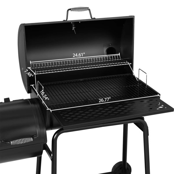 Royal Gourmet 30" CC1830F Charcoal Grill with Offset Smoker - Image 3