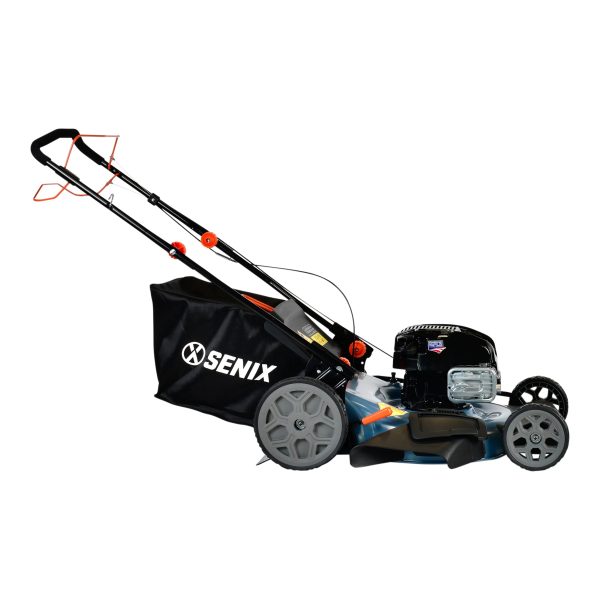 SENIX 22-Inch 163 cc 4-Cycle Gas Powered RWD Self-Propelled Lawn Mower, 3-In-1, 1-Step Start Auto Choke, Single Lever Height Adjustment, 11-In Rear Wheels, LSSG-H1 - Image 5