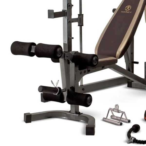 Marcy Combo Heavy Duty Full Body Home Exercise Gym Equipment, Gray/Brown - Image 6