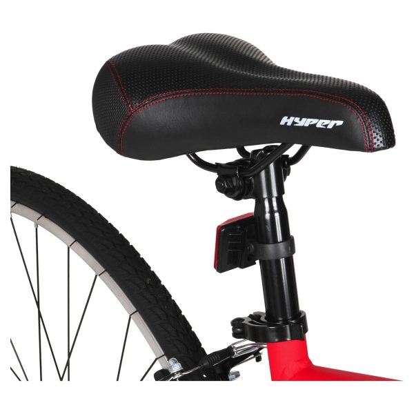 Hyper Bicycle 700c Men's Spin Fit Hybrid Bike, Black and Red - Image 6
