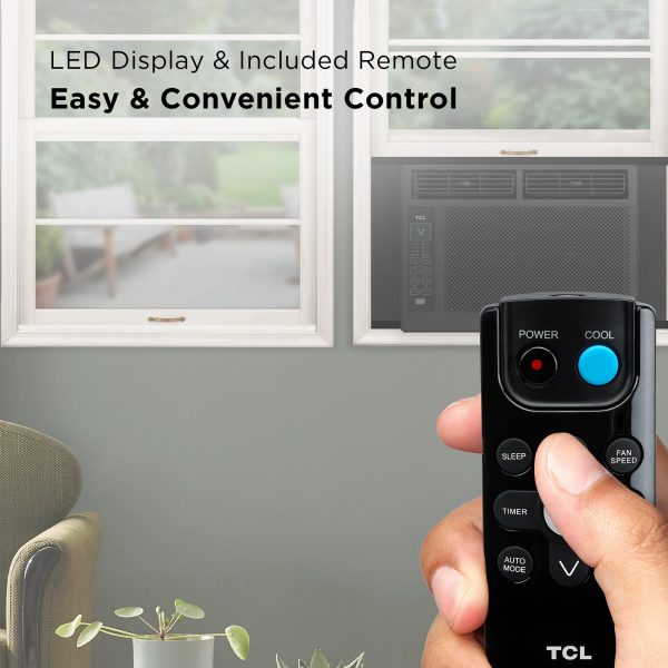 TCL 5，000 BTU Window Air Conditioner， 150 sq. ft.， LED Display， Included Remote， Black， W5W3M-B - Image 6