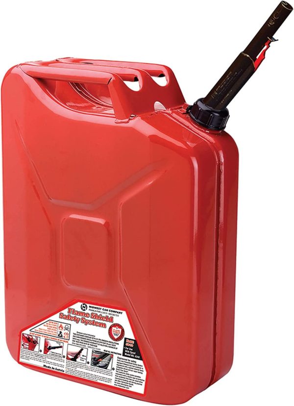 Midwest Can 5-Gal Metal Gas Can w/ Spout 2 Pack - Image 2