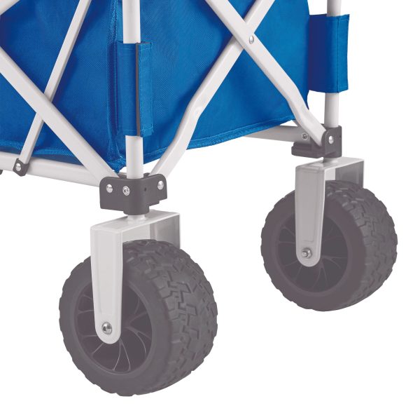 Mainstays Folding All-Terrain Wide-Track Wheeled Beach Wagon， Blue - Image 5