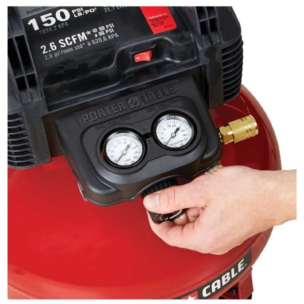 Porter-Cable C2002-ECOM 0.8 HP 6 Gallon Oil-Free Pancake Air Compressor - Image 3