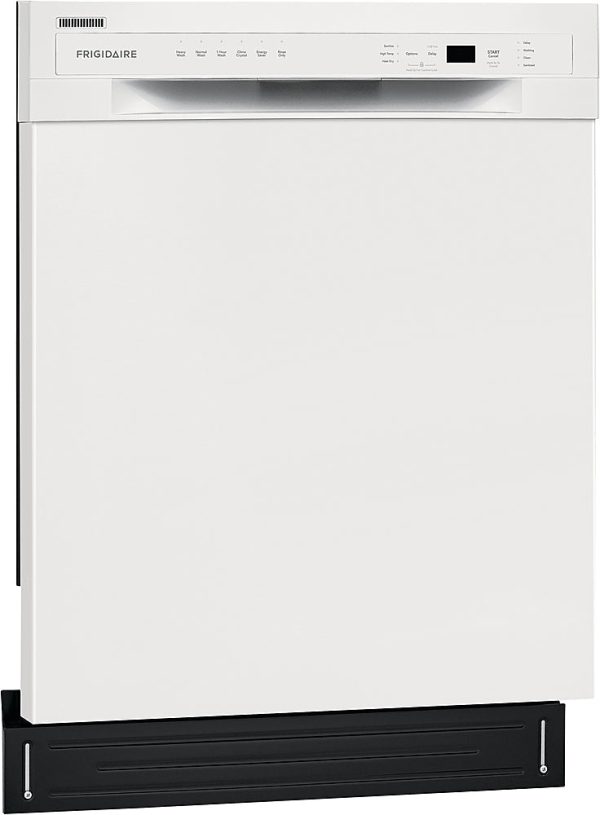 Frigidaire - 24" Compact Front Control Built-In Dishwasher with Stainless Steel Tub, 52 dBA - White