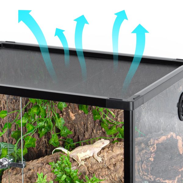 REPTIZOO Reptile Knock Down Full View Natural Terrarium- 24 x 18 x 18 inches , Black - Image 6