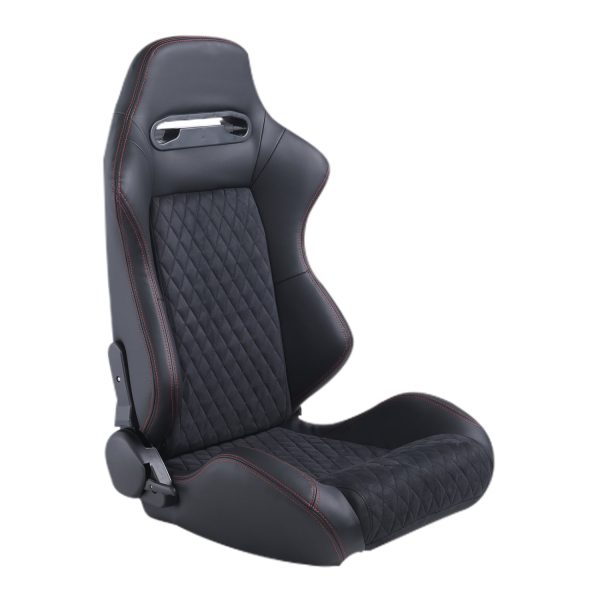 High Quality Racing Seat with Double Slider Made of PVC and Suade Material - Set of 2 Pieces - Image 3
