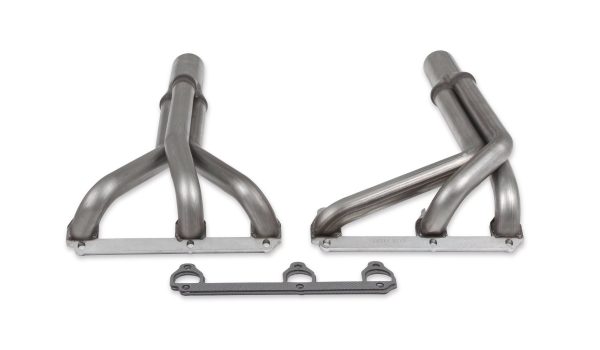 Flowtech 11587FLT Upright Headers 1-1/2" Primary, 20" Long, 27" tall, 2-1/2" x 10" Collector - 409SS Natural Finish - Image 3
