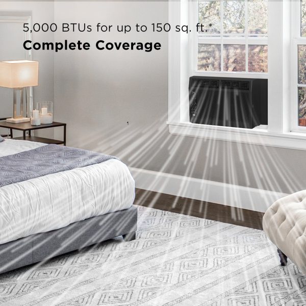 TCL 5，000 BTU Window Air Conditioner， 150 sq. ft.， LED Display， Included Remote， Black， W5W3M-B - Image 3