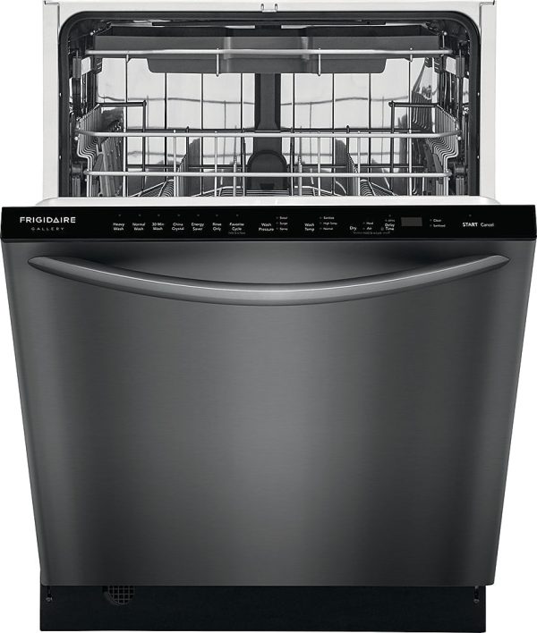 Frigidaire - Gallery 24" Compact Top Control Built-In Dishwasher with Stainless Steel Tub, 3rd Rack, 49 dBA - Black stainless steel - Image 3