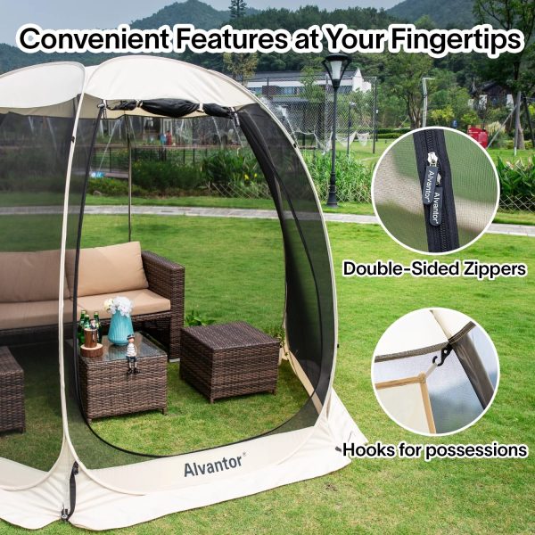 Screen Room House 10x10 Outdoor Family Camping Tent Pop Up Sun Shade Canopy Dining Gazebo by Alvantor - Image 5