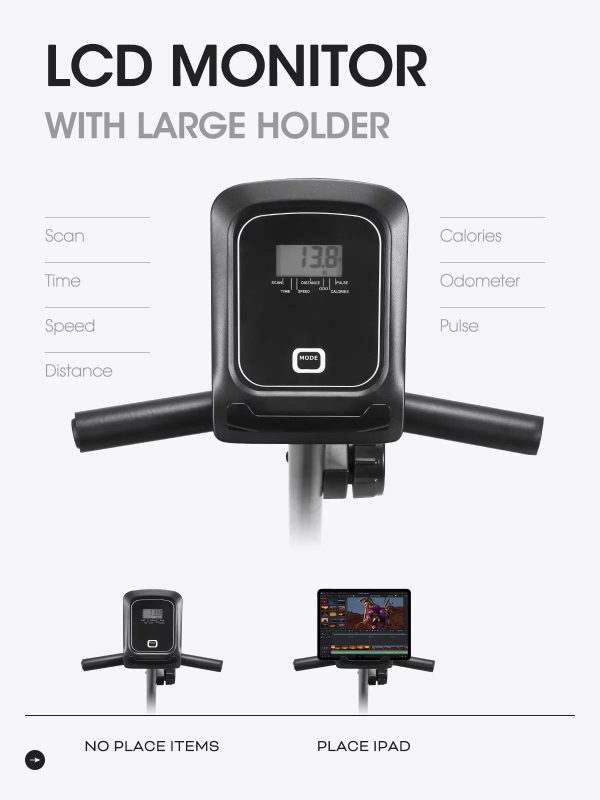 Recumbent Exercise Bike Indoor Stationary Exercise Bike for Home Use with Pluse Monitor/Tablet Holder - Image 8