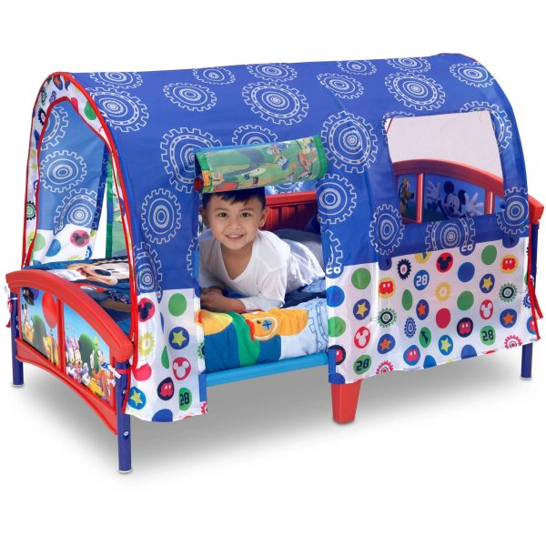 Delta Children Mickey Mouse Plastic Toddler Canopy Bed， Blue - Image 3