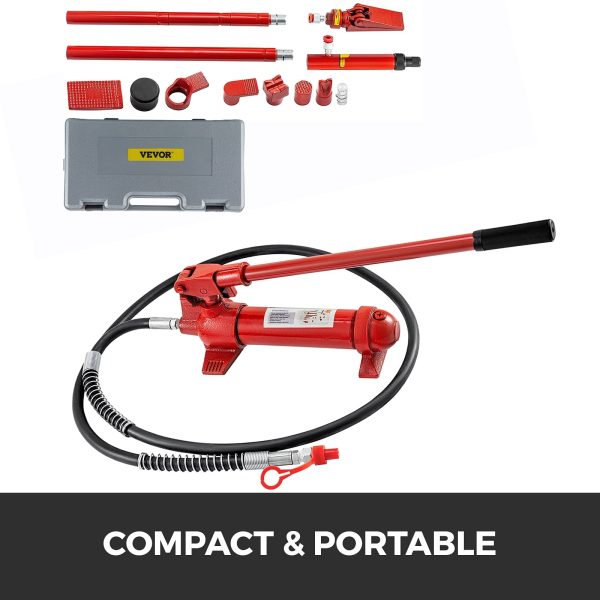 VEVOR 6 Ton Porta Power Kit 2M Hydraulic Car Jack Ram 4.72 inch Lifting Height Autobody Frame Repair Power Tools for Loadhandler Truck Bed Unloader Farm and Hydraulic Equipment Construction - Image 7