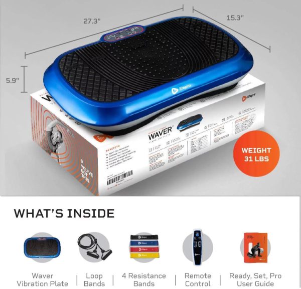 LifePro Waver Vibration Plate Exercise Machine - Whole Body Workout Vibration Fitness Platform w/Loop Bands - Home Training Equipment for Weight Loss & Toning - Image 2