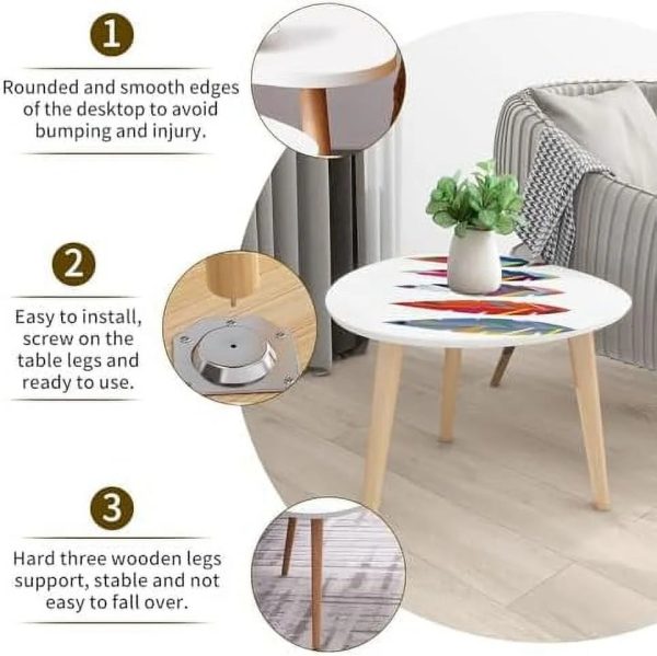 TJXFVNB Small Coffee Nesting Seamless Border Small Bright Colorful Flowers Leaves Triangle End Center Modern Room Bedroom Balcony - Image 6
