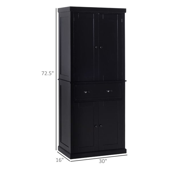 HOMCOM Traditional Freestanding Cupboard Colonial - Image 3