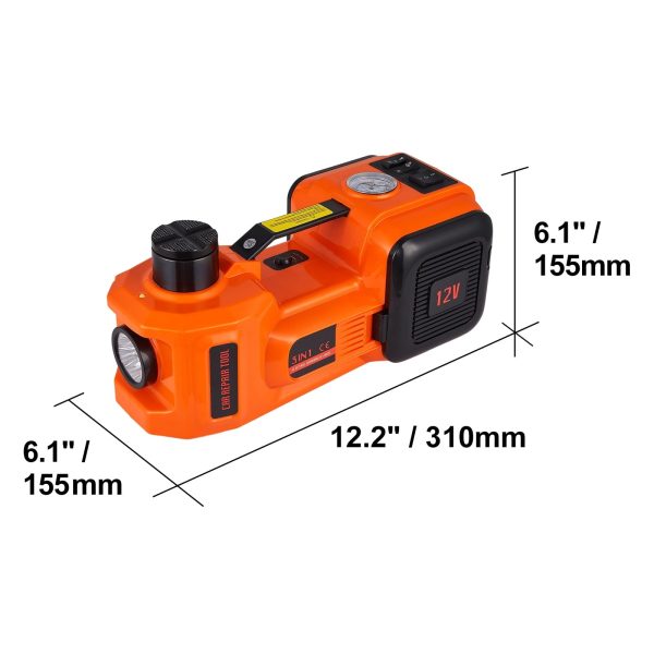 VEVOR Electric Car Jack, 5 Ton 12V Electric Hydraulic Car Jack with Impact Wrench Inflator Pump for SUV Sedans - Image 8
