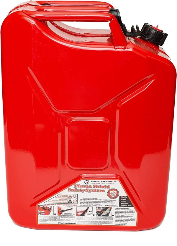 Midwest Can 5-Gal Metal Gas Can w/ Spout 2 Pack - Image 5