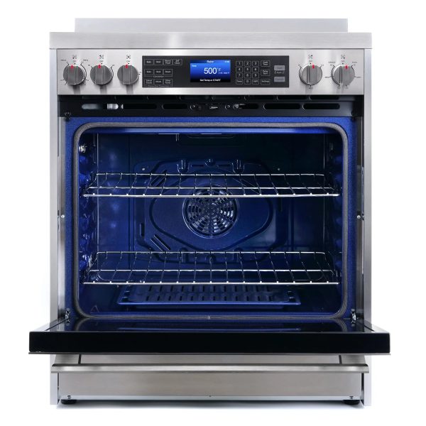 Cosmo 4 Piece Kitchen Appliance Packages with 30" Freestanding Electric Range 30" Wall Mount Hood 24" Built-in Integrated Dishwasher & French Door Refrigerator Kitchen Appliance Bundles - Image 18