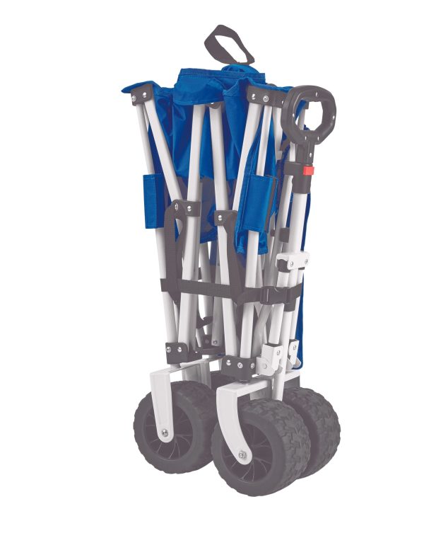 Mainstays Folding All-Terrain Wide-Track Wheeled Beach Wagon， Blue - Image 4