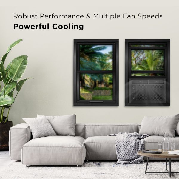TCL 5，000 BTU Window Air Conditioner， 150 sq. ft.， LED Display， Included Remote， Black， W5W3M-B - Image 2
