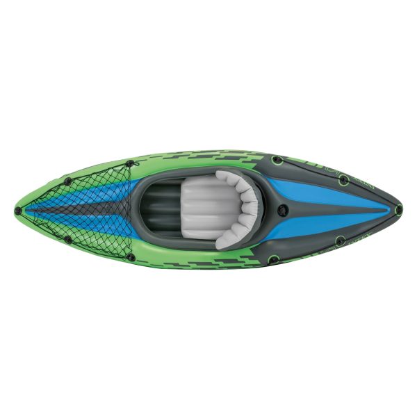 Intex Challenger K1 Single Person Inflatable Fishing Kayak Set Accessory Kit Oars & Pump - Image 4