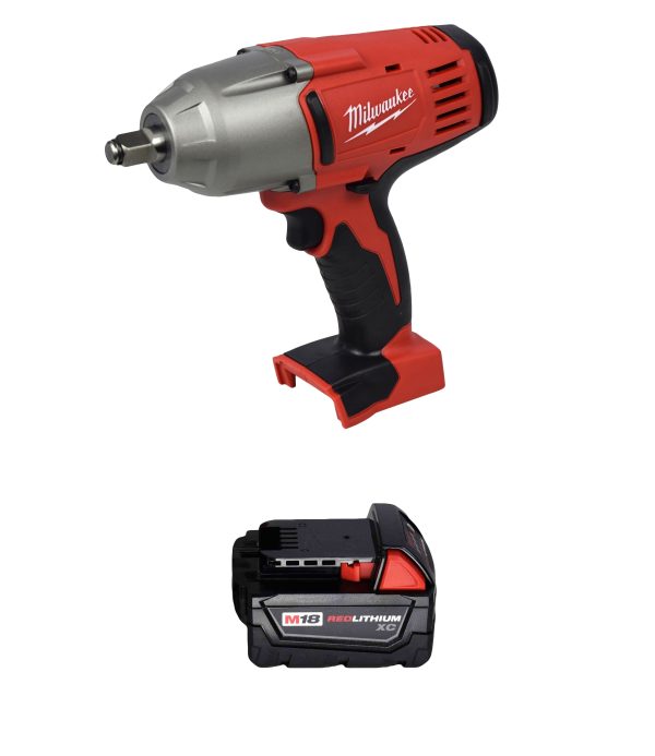 Milwaukee 2663-20 1/2" High Torque Impact Wrench w/ 48-11-1828 18V 3.0Ah Battery