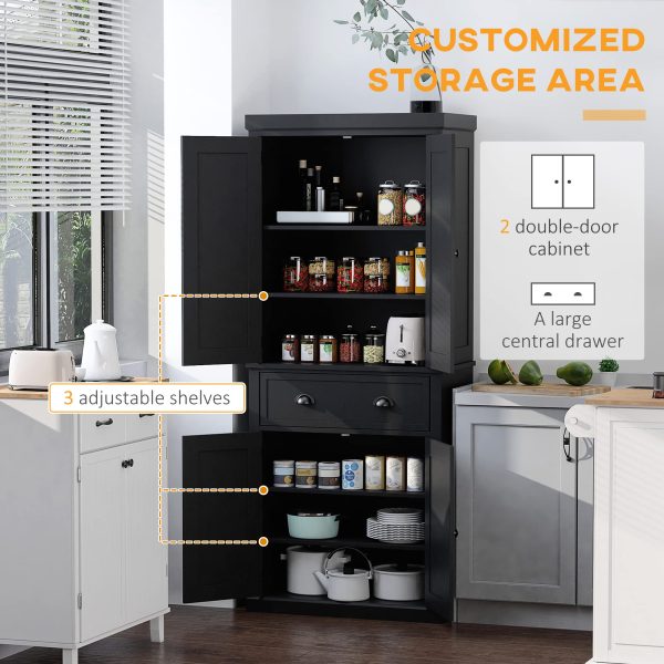 HOMCOM Traditional Freestanding Cupboard Colonial - Image 4