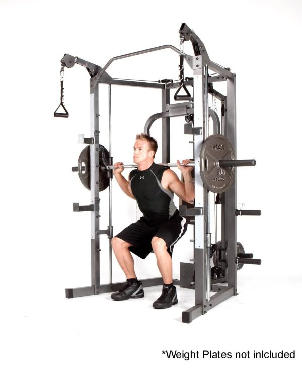 Marcy Combo Heavy Duty Full Body Home Exercise Gym Equipment, Gray/Brown - Image 9