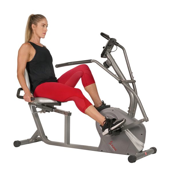 Sunny Health & Fitness Cross Trainer Magnetic Recumbent Bike with Arm Exercisers - SF-RB4936 - Image 7