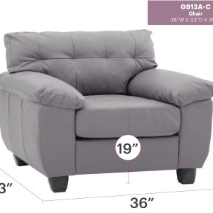 Glory Furniture Gallant G912A-C Chair , GRAY