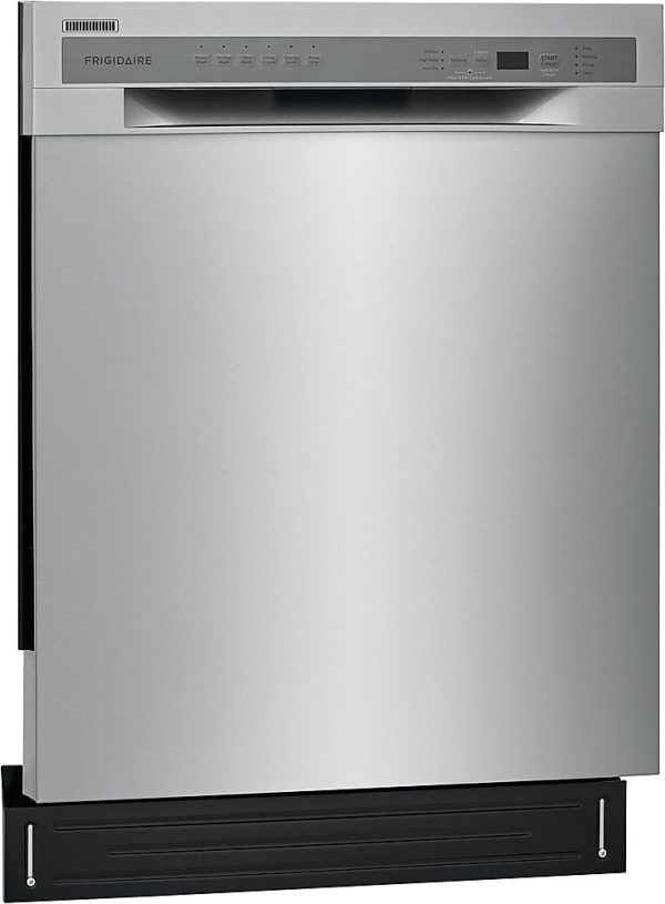 Frigidaire - 24" Compact Front Control Built-In Dishwasher with Stainless Steel Tub, 52 dBA - Stainless steel