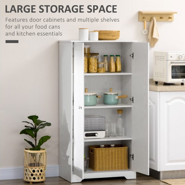 HOMCOM Kitchen Pantry, Freestanding Cupboard with Adjustable Shelves White - Image 3