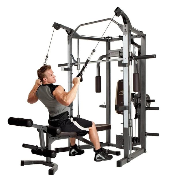 Marcy Combo Heavy Duty Full Body Home Exercise Gym Equipment, Gray/Brown - Image 4