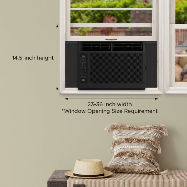 TCL 5，000 BTU Window Air Conditioner， 150 sq. ft.， LED Display， Included Remote， Black， W5W3M-B - Image 8