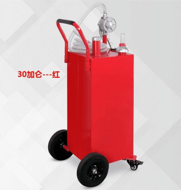 Fuel Caddy, 30 Gallon Portable Gas Storage Tank On 4 Wheels with Manual Transfer Pump, Gasoline Diesel Fuel Container with Manual Transfer Siphon Pump, for Cars, Lawn Mowers, ATVs, Boats - Image 8