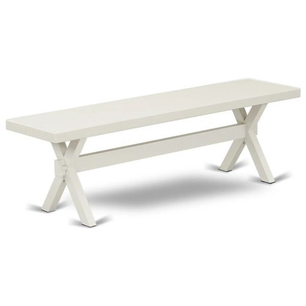 HomeStock Rustic Recluse 6-Piece Kitchen Dinette Set-Doeskin Linen Fabric Seat Parson Dining Room Chairs, A Rectangular Bench And Rectangular Top Kitchen Table - Linen White And Linen White Finish - Image 4