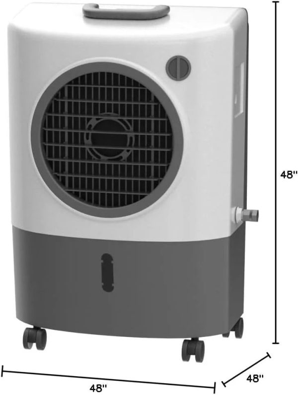 Portable Swamp Coolers - 1300 CFM MC18M Evaporative Air Cooler with 2-Speed Fan, 53.4 dB - 500 sq. ft. Coverage Evaporative Air Cooler Portable High Velocity Outdoor Cooling Fan by Hessaire - White - Image 10