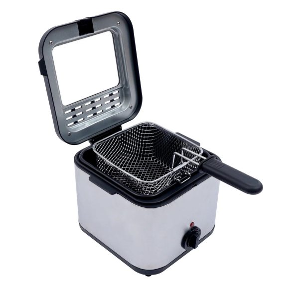 DENEST 1KW Stainless Steel Electric Deep Fryer w/Basket, Adjustable Control Temperature - Image 3
