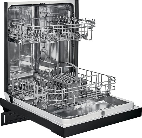 Frigidaire - 24" Compact Front Control Built-In Dishwasher with Stainless Steel Tub, 52 dBA - Black - Image 6